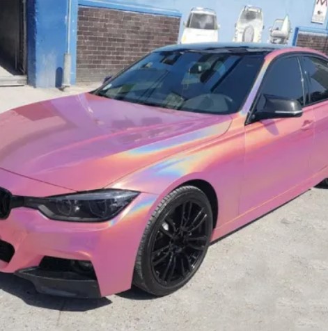  - Laser Gloss Metallic Pink Car Vinyl Wrap
